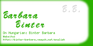barbara binter business card